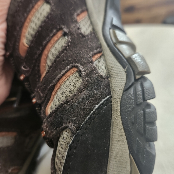 Merrell Sz 9 Men's Moab Hiking Shoes Brown Grey Gorpcore Outdoor Trailcore - Picture 11 of 16
